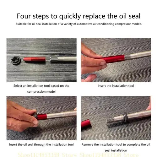 Imagen 2 del producto Juego completo instalación y extracción sello aceite compresor aire acondicionado automático 7 piezas adecuado para reparación eficiente