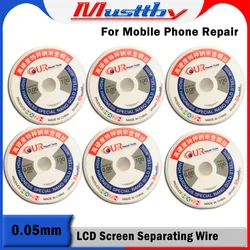 Musttby 0.05mm Gold Wire For iPad Samsung Tab LCD Touch Screen Cutting Line Separation Alloy Steel Molybdenum Wire Repair Tools