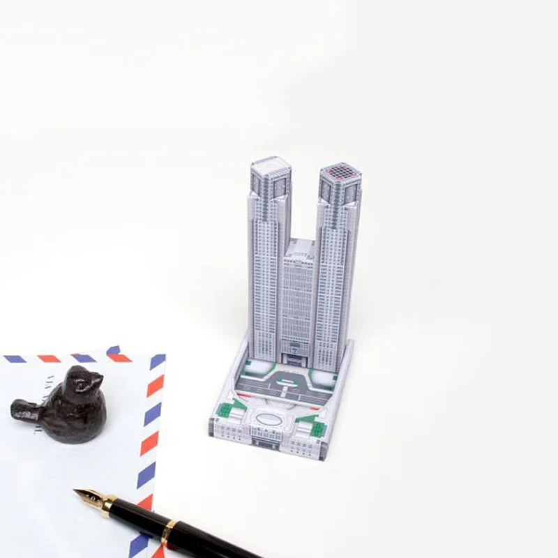 Tokyo Metropolitan Government Building Mini 3D Paper Model House Papercraft DIY Handmade Origami Kids Adult Craft Toys QD-139