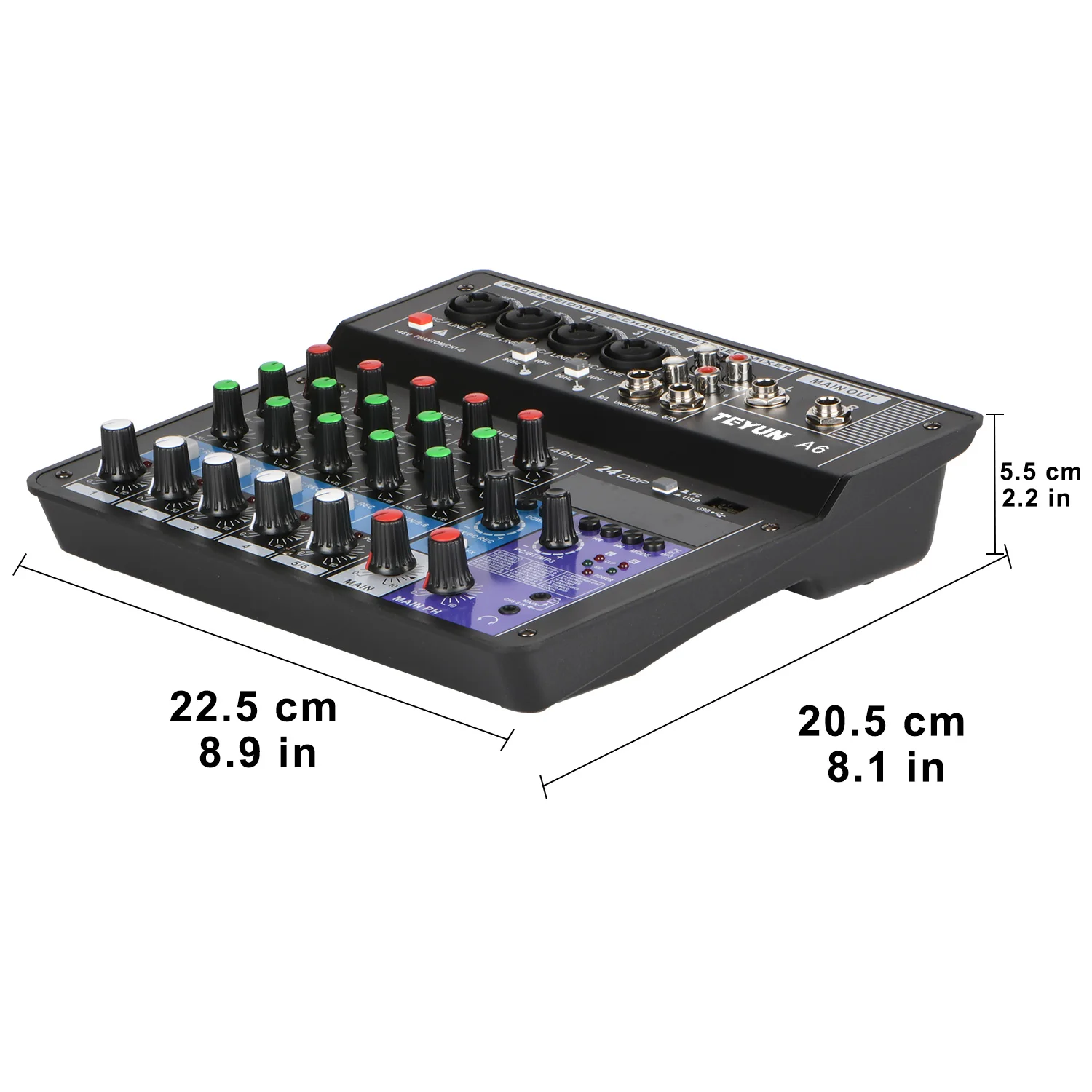 Imagem -04 - Canais de Som Mixagem Console Bluetooth Móvel Usb Registro Reprodução do Computador 48v Entrada de Energia Fantasma Misturador Áudio a6 6