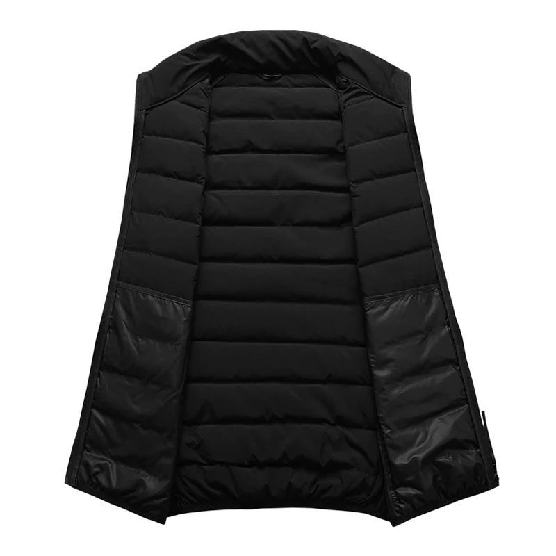 Chaleco de plumón de pato sin mangas para hombre, chaqueta cálida, impermeable, informal, ligera, gruesa, nueva marca, Invierno