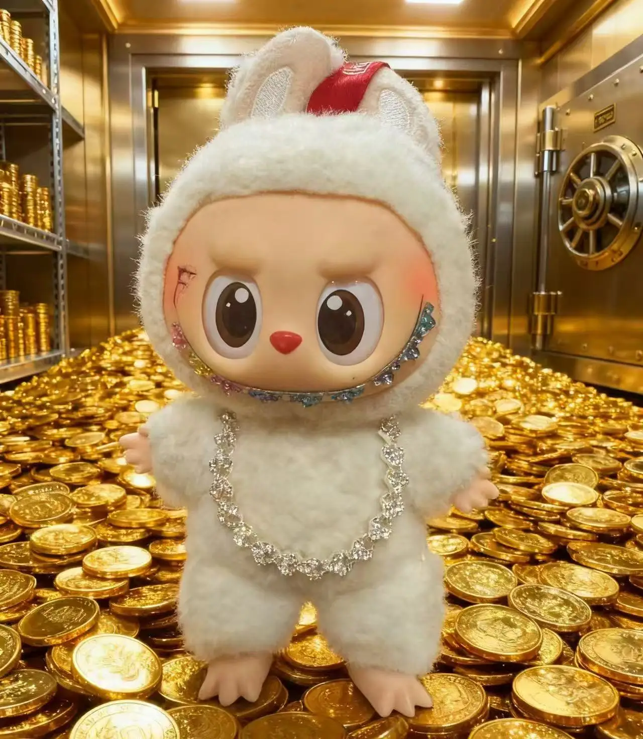 "أجنحة الملاك المتلألئة + مجموعة 10 قلادات ماسية لإكسسوارات دمية خرقة، زخارف متألقة رائعة لمجوهرات الأزياء الدمية