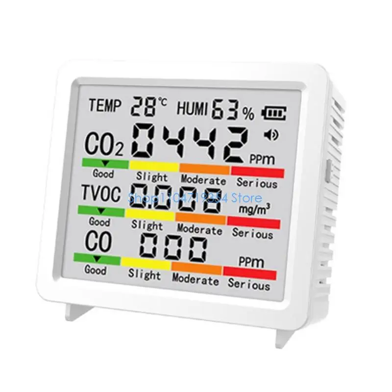 0XLD Multifunctional Gas Analyzers Air Quality Monitor Featuring 4Inch Screen Temperature,Humidity CO CO2 TVOC Monitor