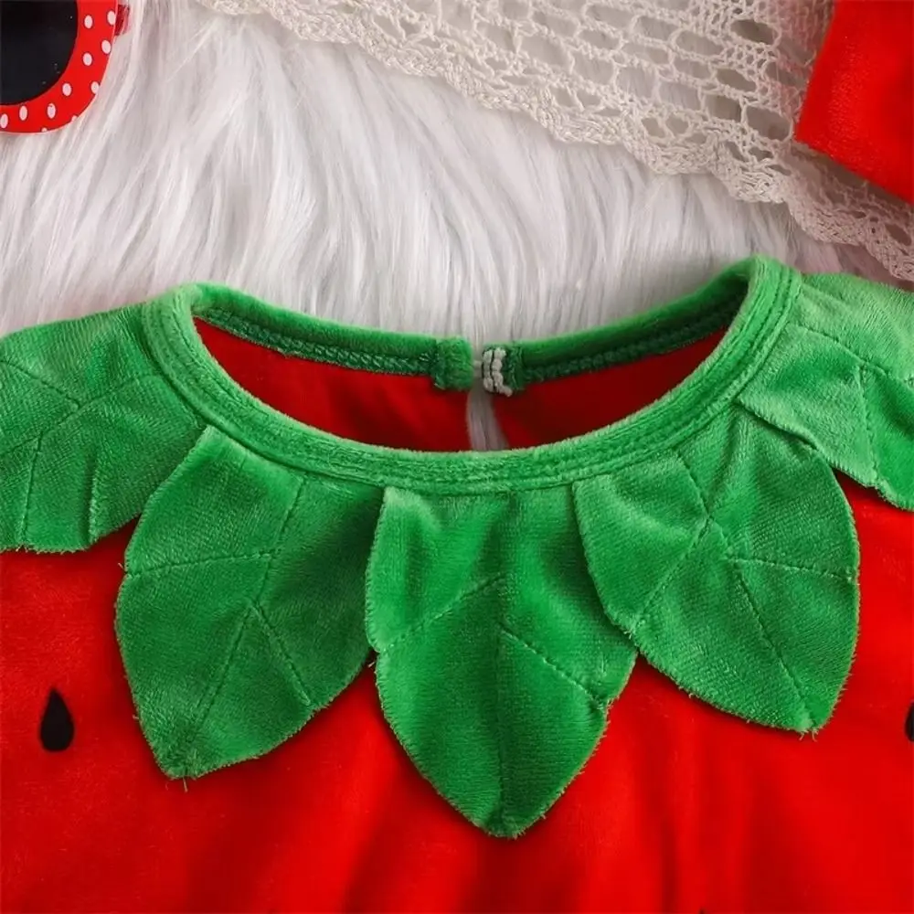 Cute Creative Strawberry Costume Set Fruit Shaped Christmas Halloween Jumpsuit Cosplay Clothes