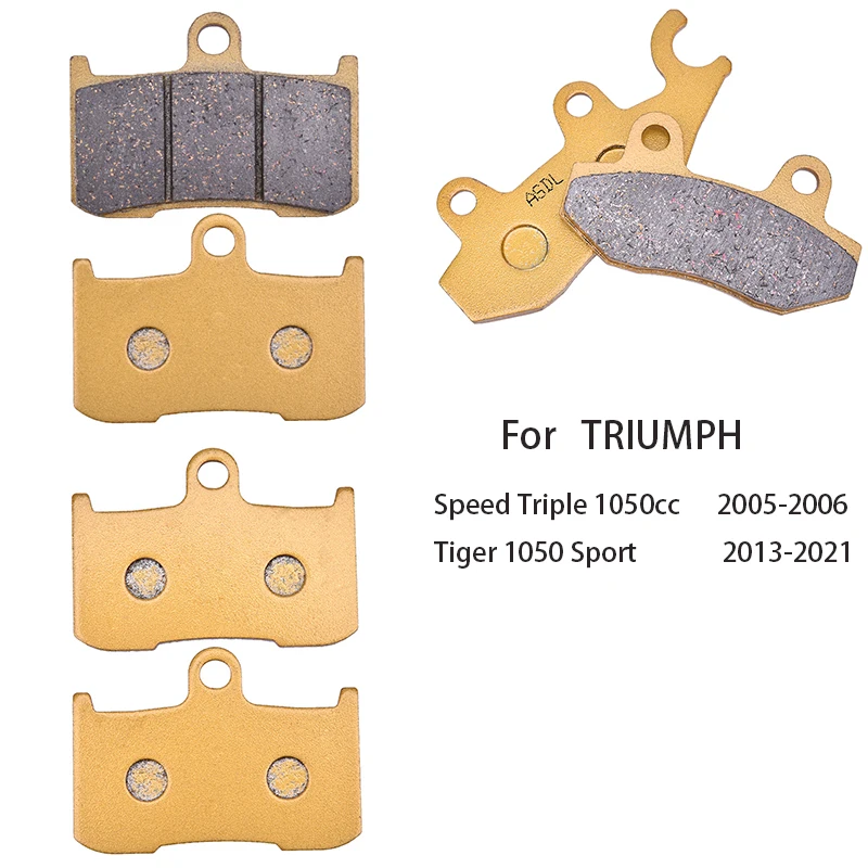 Motorcycle Ceramic Fiber Front Rear Brake Pads for TRIUMPH Speed Triple 1050cc Tiger 1050 Sport  2005-2006  2013-2021