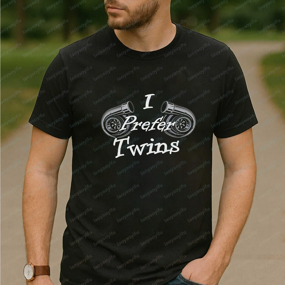 I Prefer The Twin Turbo Design. This Is A Casual T-shirt Suitable for Both Men and Women with Printed Pattern.