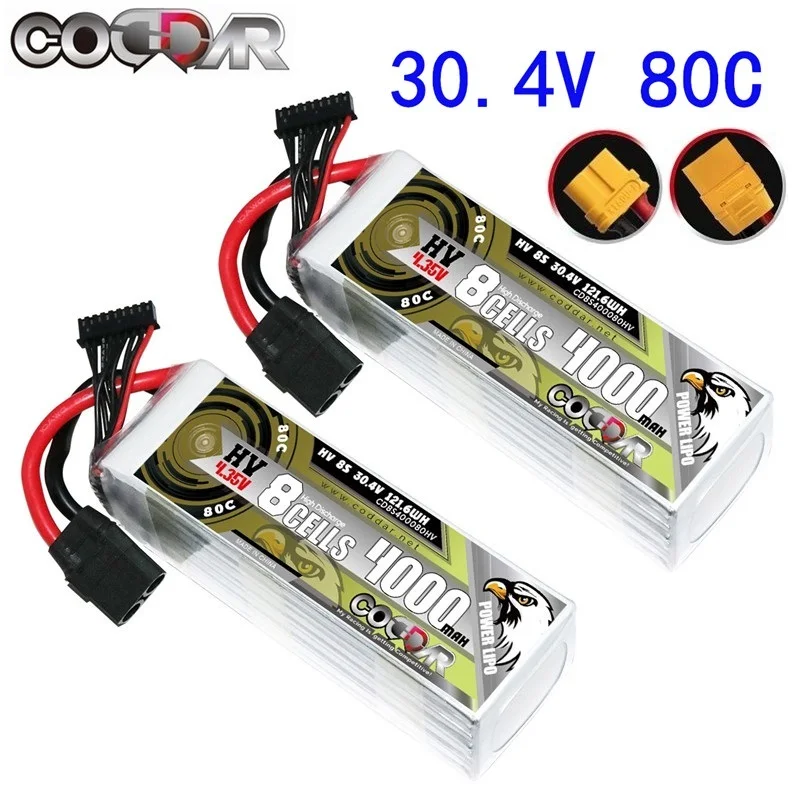 

CODDAR 4000mAh 8S 80C 30.4V RC Rechargeable Battery EPP Plane Glider Airplane HobbyZone Air Plane Aerial Photography Model Aero