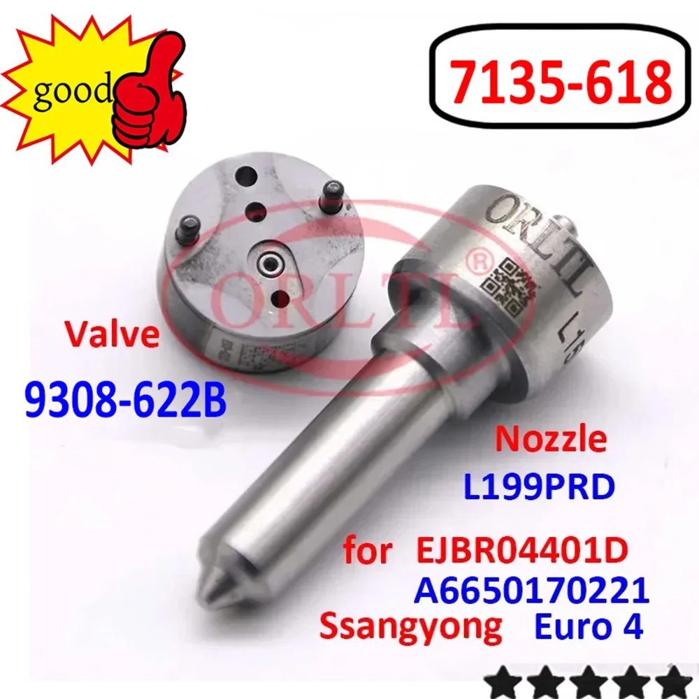 

EJBR04401D A6650170221 REPAIR KITS 7135-618 NOZZLE L199PRD NEW VALVE 9308-622B FOR SSANGYONG KYRON REXTON INJECTOR EJBR04401Z