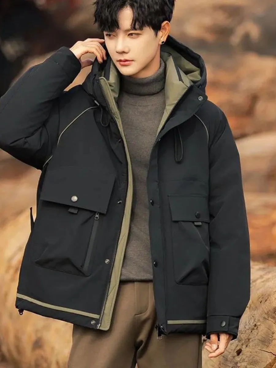 

Зима 2025: Новая утепленная куртка-пуховик для активного отдыха, повседневная свободная куртка для пар, теплая и удобная