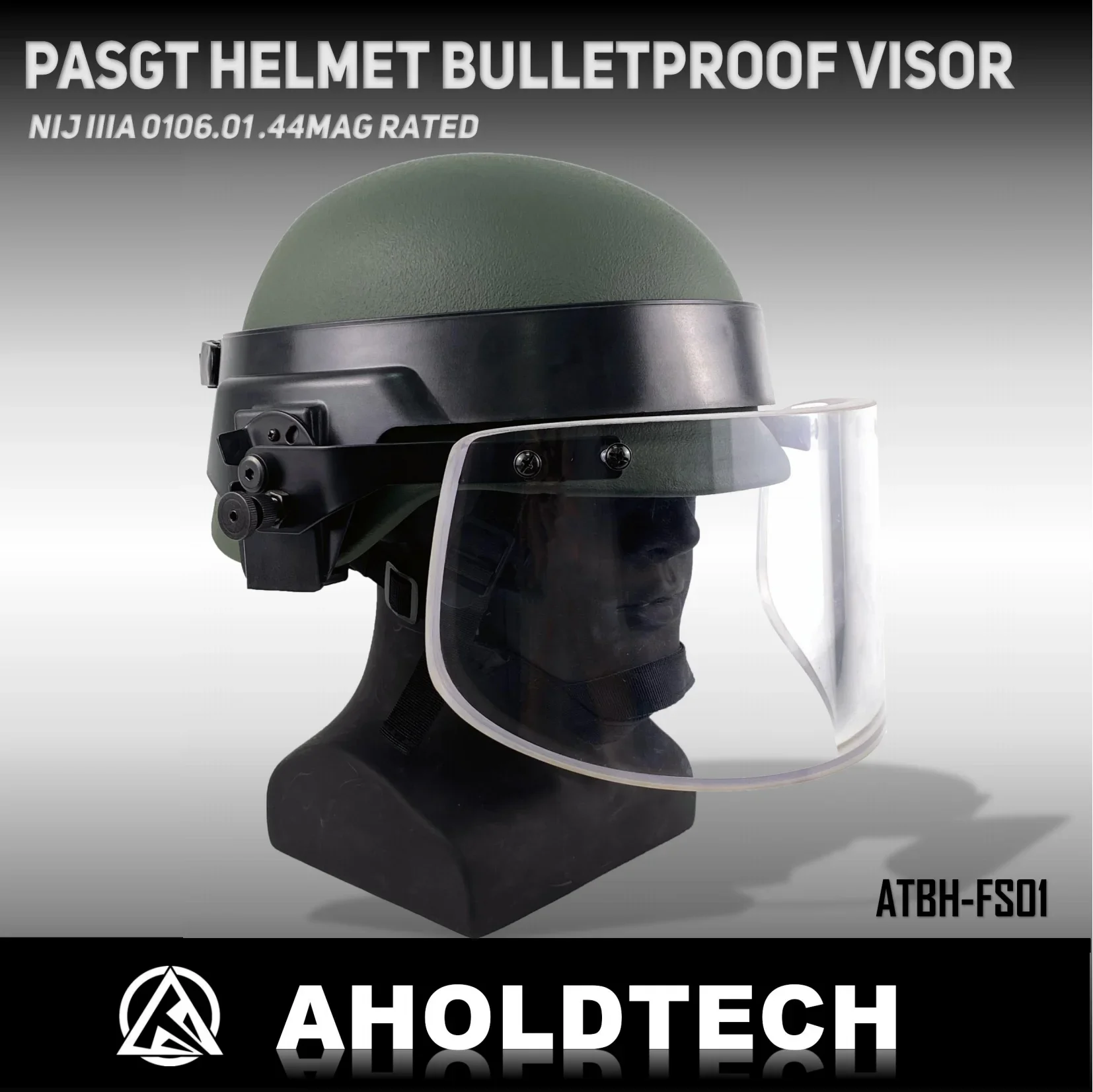 Imagem -04 - Holdtech Bulletproof Face Shield Viseira à Prova de Balas Tático Nij Iiia Rápido Mich Tactical Arc Rail Pasgt Capacete