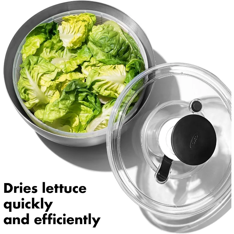 OXO Good Grips Stainless Steel Salad Spinner, 6.34 Qt.