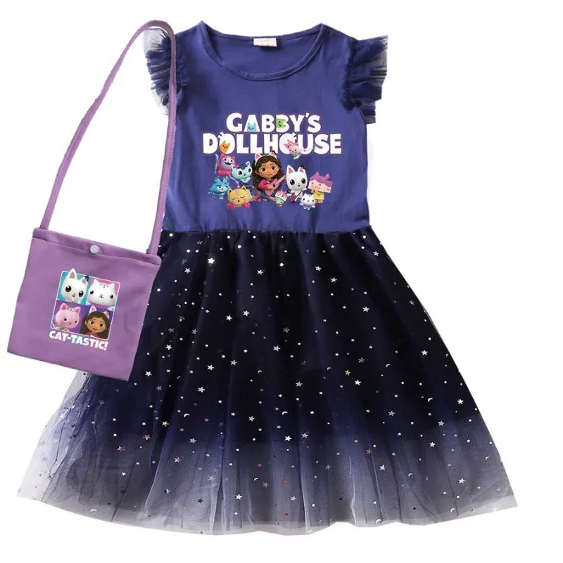 فستان غابي زي بيت الدمى مع غطاء رأس للفتيات ، واللباس كشخصيتك المفضلة ، المعرض مع هذا اللباس الجميل