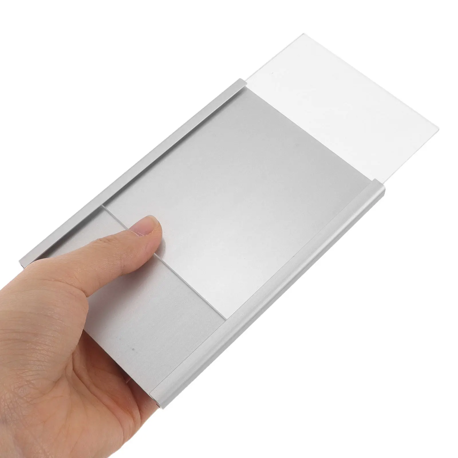 

Metal Name Plate Holder Aluminum Alloy Desk Nameplate Sign for Office Staff Position Display 7.5cm X 12Cm Inner Size Workstation