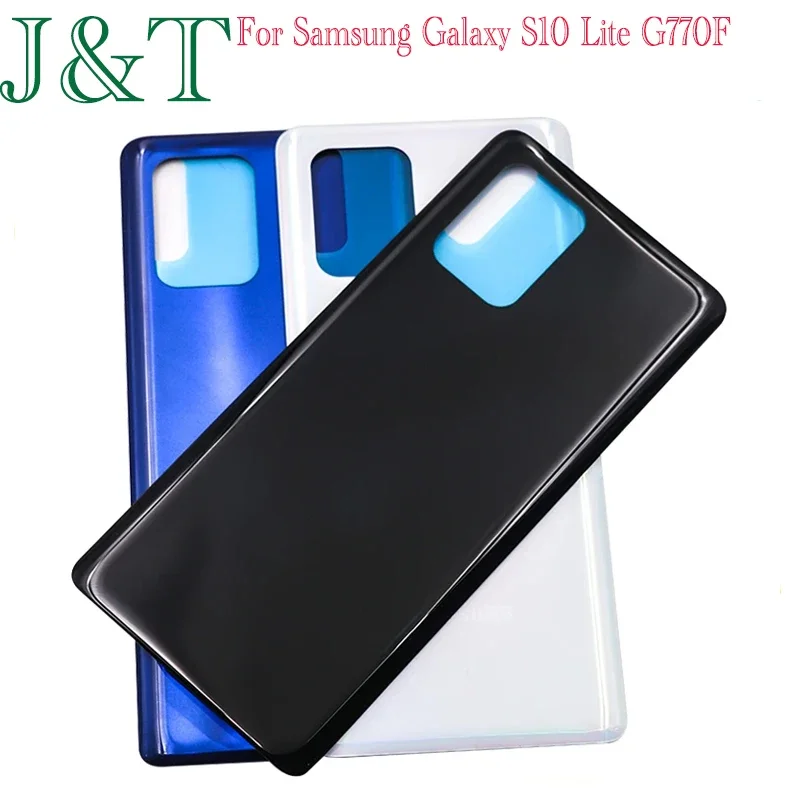 New For Samsung Galaxy S10 Lite SMG770DS G770F Battery Back Cover Rear Door Plastic Panel S10Lite Housing Case Adhesive Replace