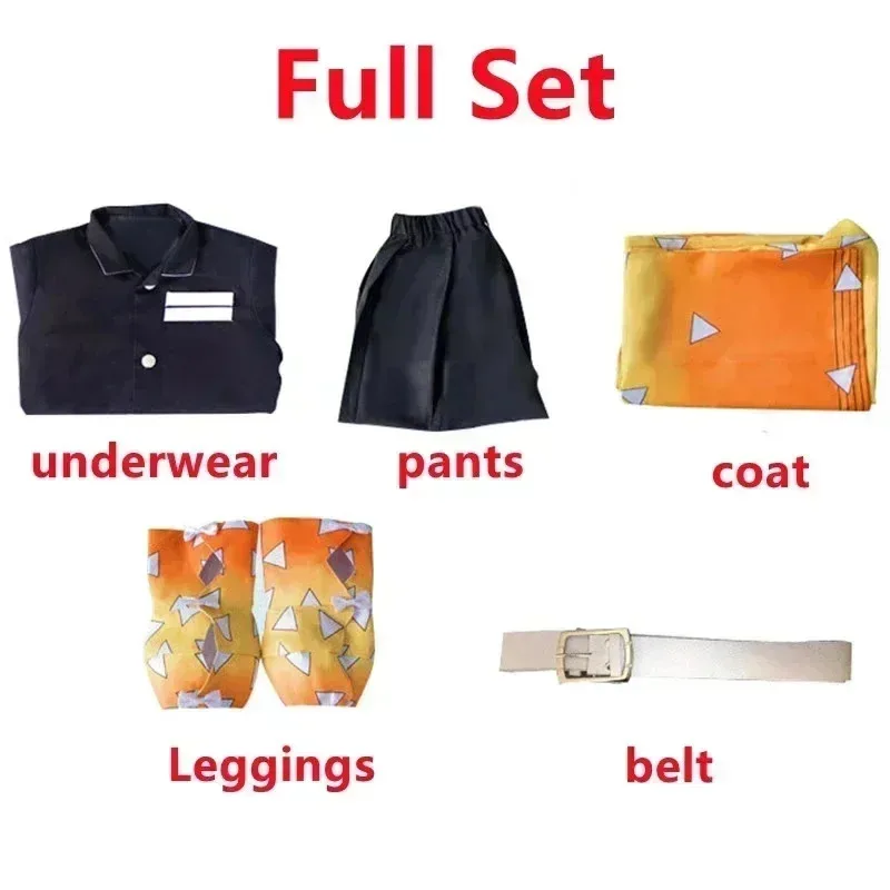 CyAnime Demon Slayer Kimetsu no Yaiba Agatsuma Zenitsu Costume Cosplay donna Kimono uniforme Halloween Christmas Party Clothes
