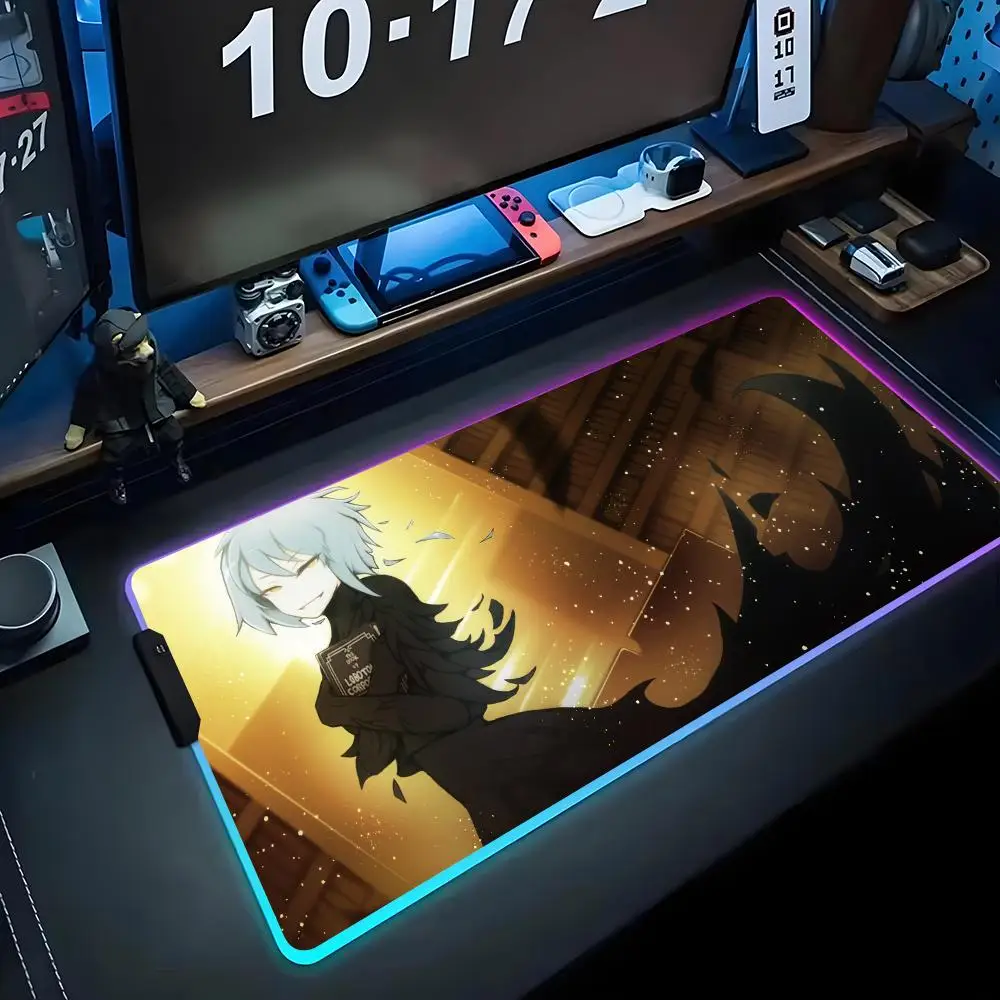 

library of ruin Mouse Pad RGB Gaming Mousepad Big LED Pad PC Desk Mat Luminous Mouse Pad Large Keyboard Mats Table Rug With