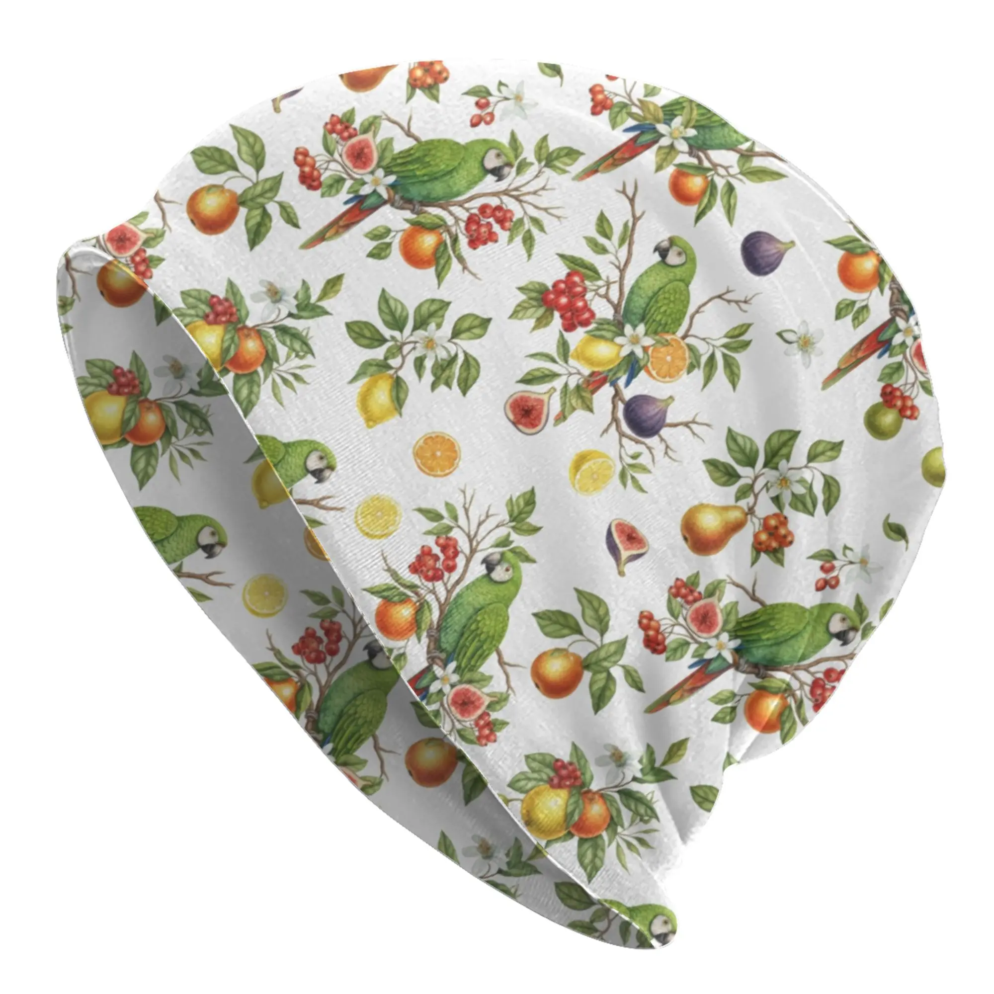 Tropical Parrots Birds Bonnet Hats Hip Hop Knitted Hat For Women Men Warm Winter Cockatiel Macaw Parrotlet Skullies Beanies Caps