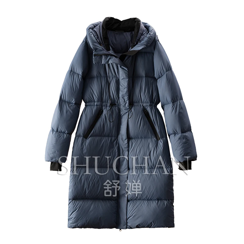 Light and Warm 90 Goose Down Hooded Long Down Jacket Women Casaco Feminino  Abrigos Mujer Invierno  Winter Coat Women