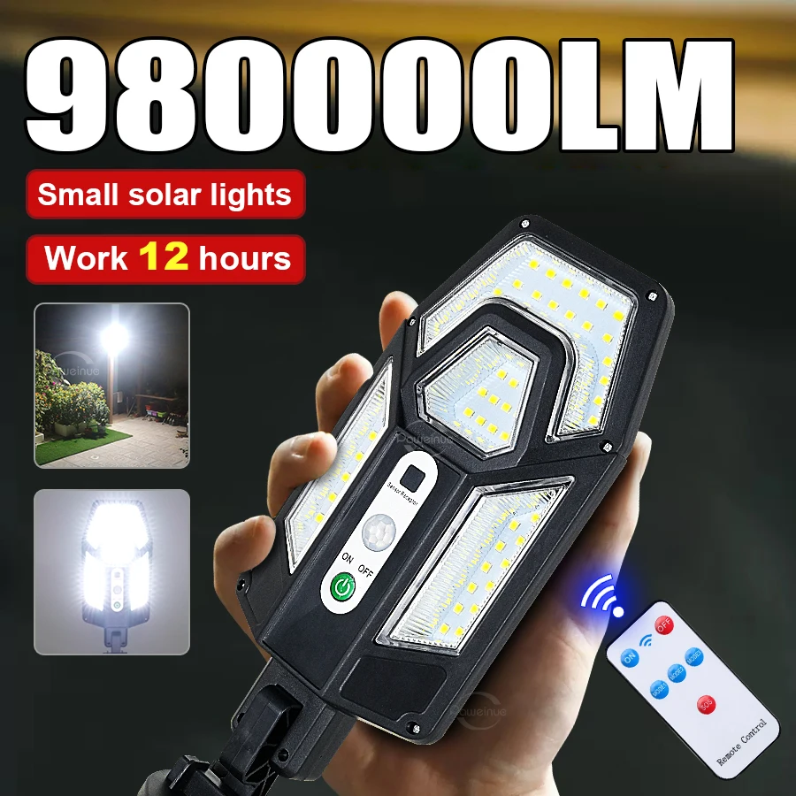 

980000LM Outdoor Solar Light External Solar Lamp with Motion Sensor 8m Remote Control Solar Lights Outdoor Wall Street Lantern
