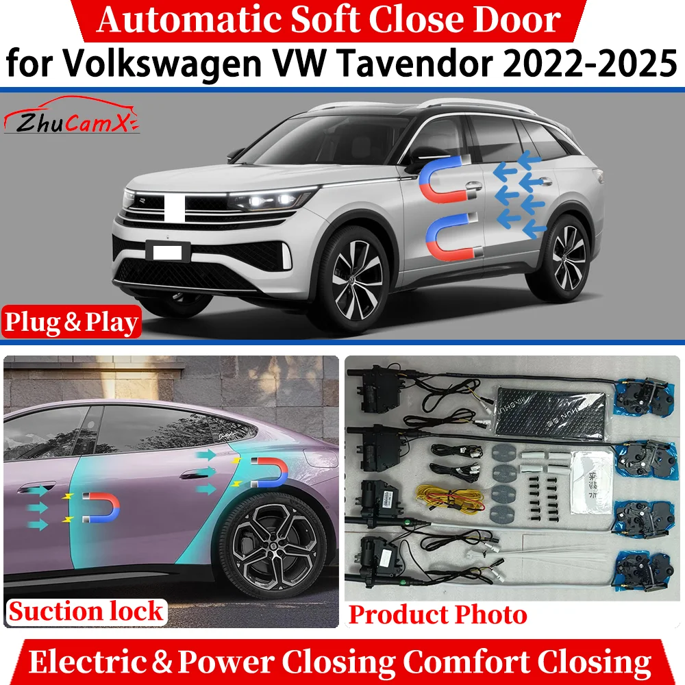 

for Volkswagen VW Tavendor 2022-2025 Car Automatic Soft Close Door Electric Power Comfort Closing Suction lock Quiet System