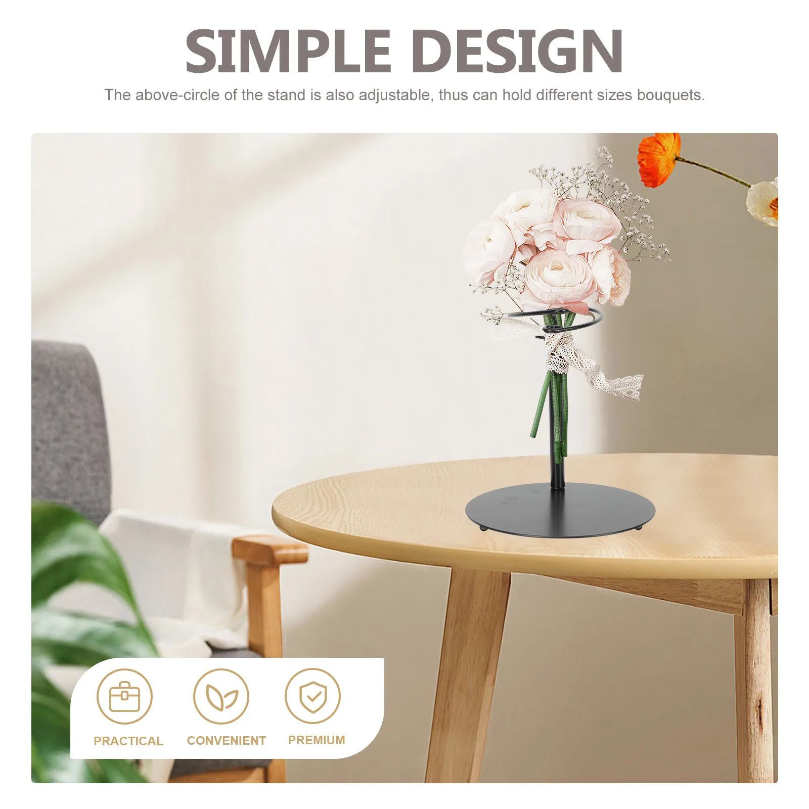 

Adjustable Bouquet Stabilizer Metal Flower Arrangement Stand Desktop Holder Iron Wedding Floral Support Rack For Bouquet Shops
