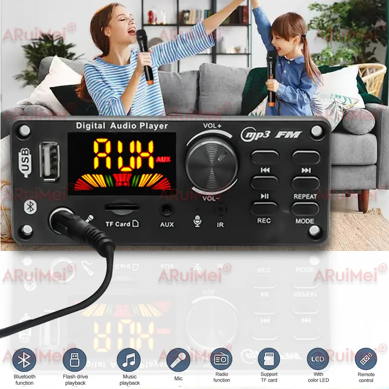 80 واط بلوتوث MP3 فك مجلس 2*40 واط 80 واط مكبر للصوت مشغل الصوت 12 فولت لتقوم بها بنفسك مشغل MP3 سيارة راديو FM وحدة TF USB Mic سجل المكالمات