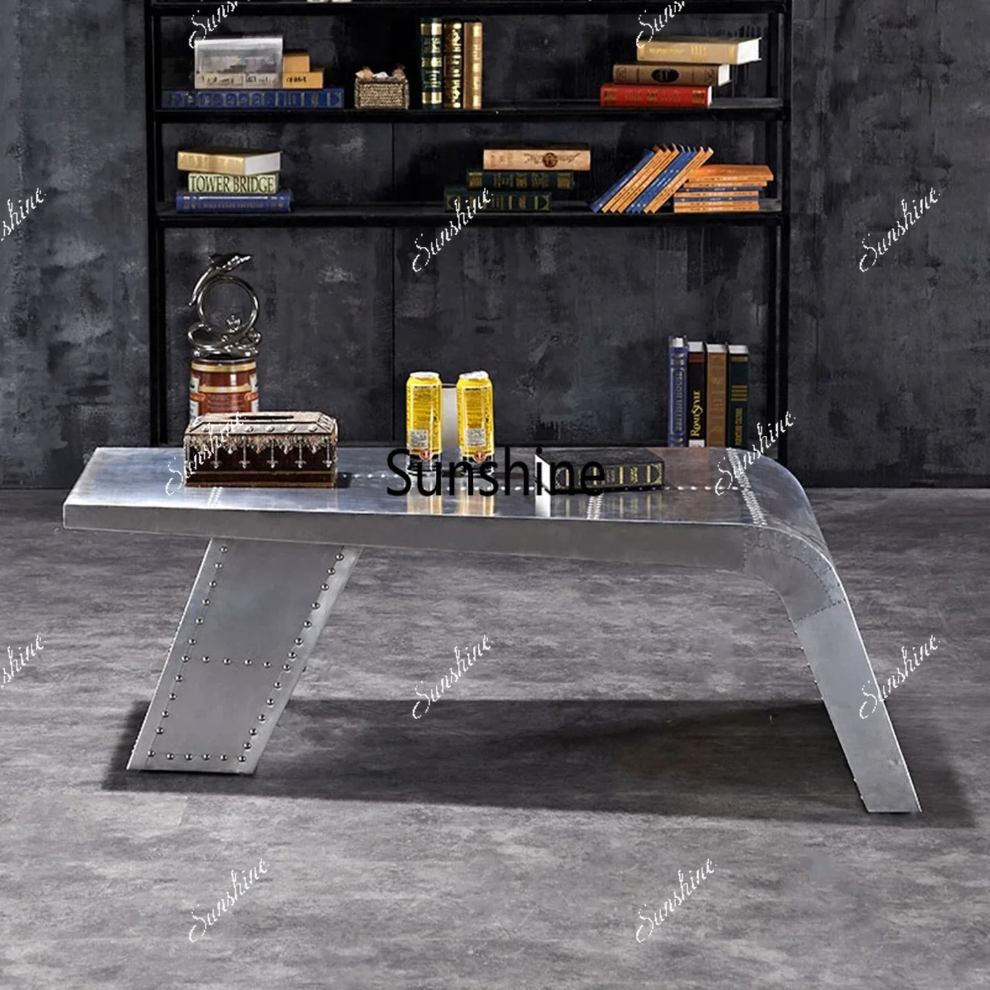

American industrial coffee table creative art ornament table