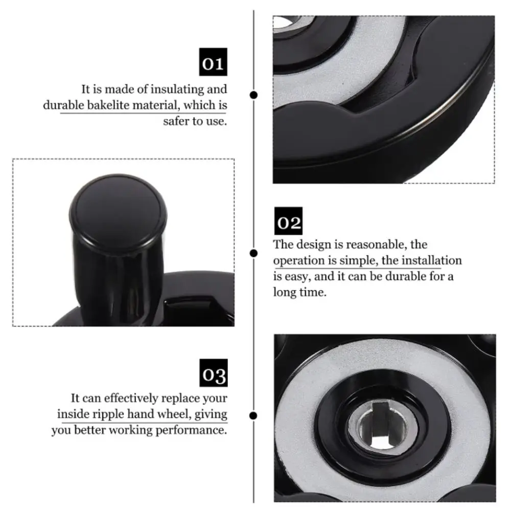 

Knob Black Foldable Hand Wheel Internal Wave Grip Round Revolving Handle Bakelite Turntable Handle Pastry