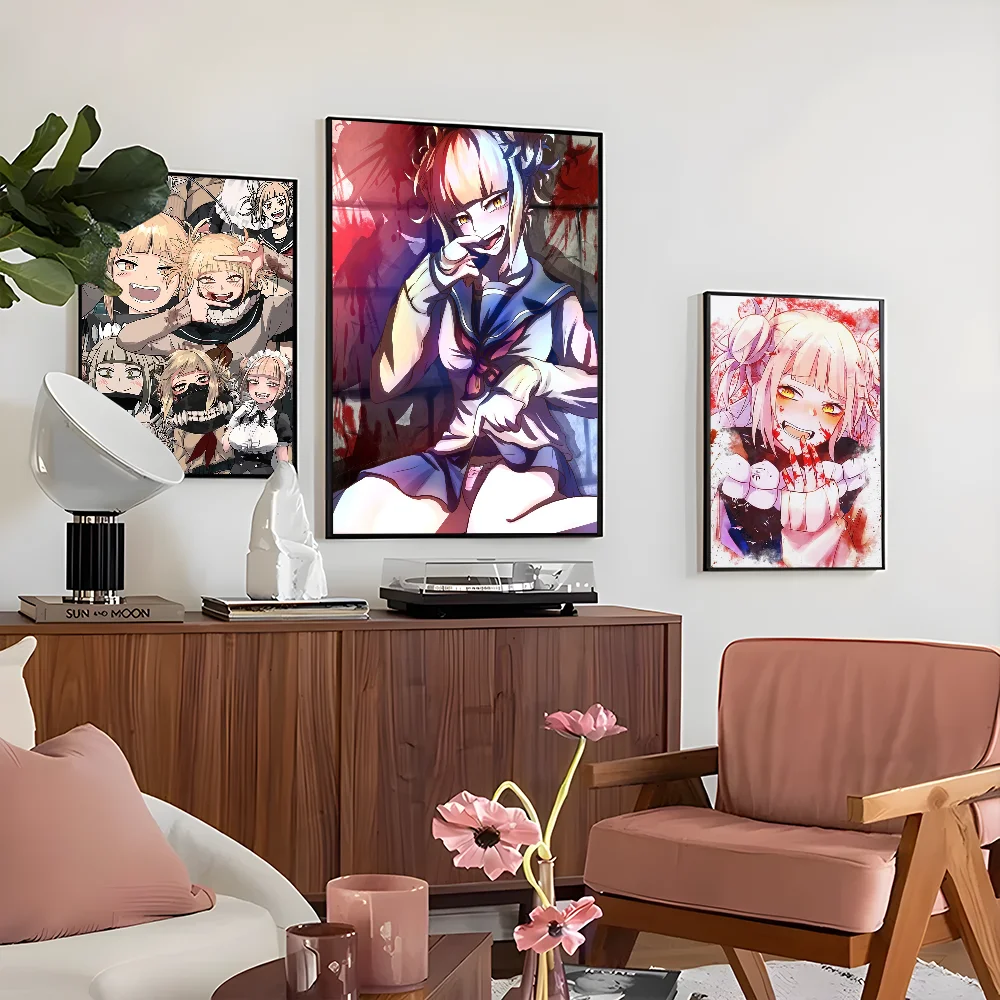 My Hero Academia Himiko Toga Poster Self-adhesive Art Waterproof Paper Sticker Coffee House Bar Room Wall Decor