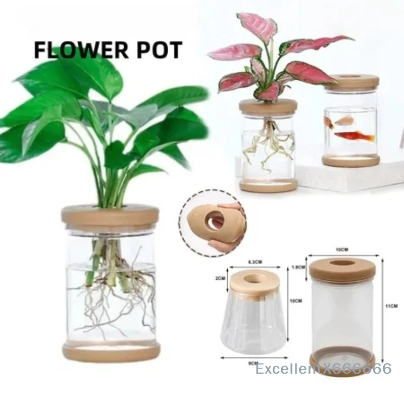 Nordic Plastic Hydroponic Vase Automatic Water Absorption Plant Pot Plastic Propagation Pot Desktop