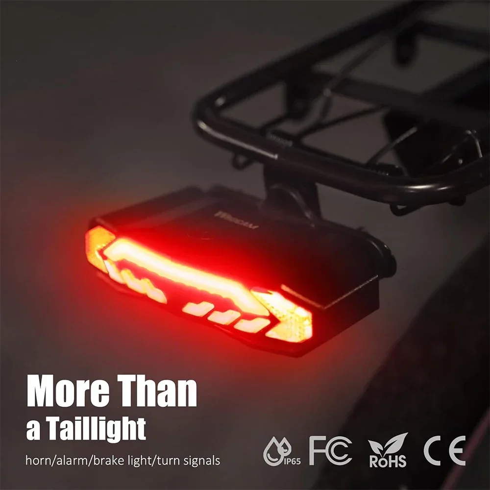 Bike Tail Light with Turn Signals Wireless Remote Control Waterproof Bicycle Rear Light Back Safety Warning Cycling Taillight