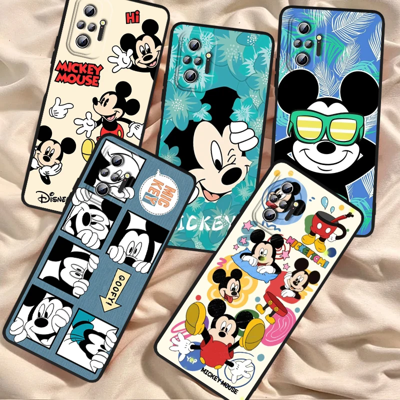

Mickey Disney Cartoon Fashion For Xiaomi Redmi Note 13 12R 12 12S Turbo 11 11T 11S 10 10S Pro Plus 5G Black TPU Phone Case