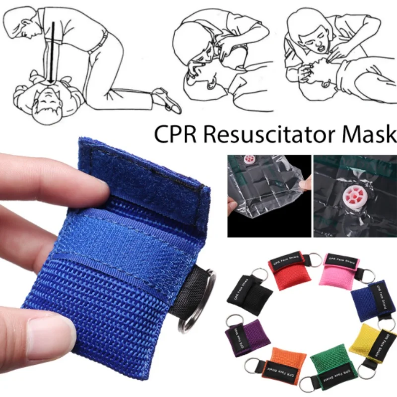 

Keychain First Aid Emergency Face Shield CPR Mask Professional Outdoor Rescue Health Care Tools Jetting Resuscitator Mask