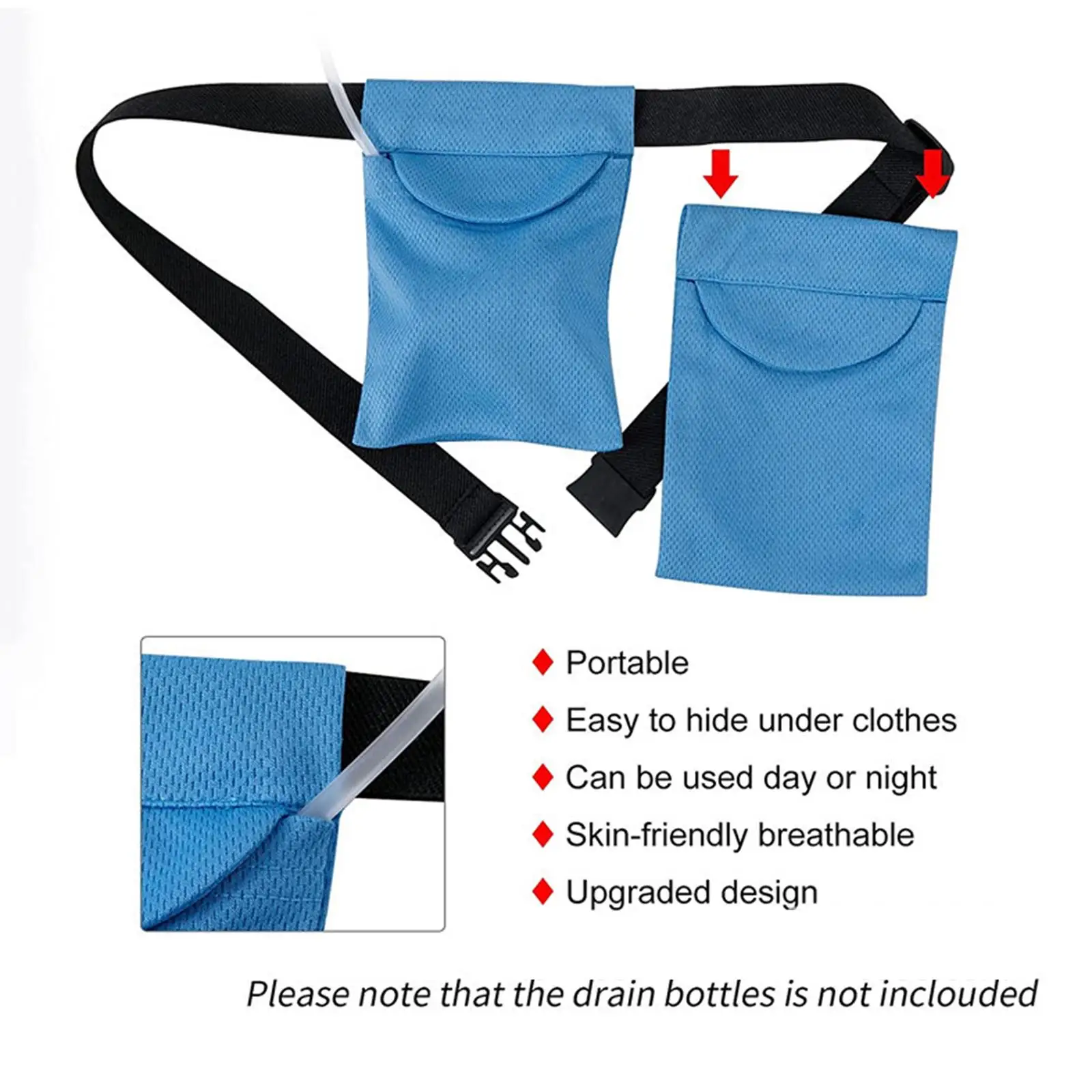 3 × مجموعة أدوات تصريف قابلة للتعديل لعملية استئصال الثدي للاستحمام باللون الأزرق