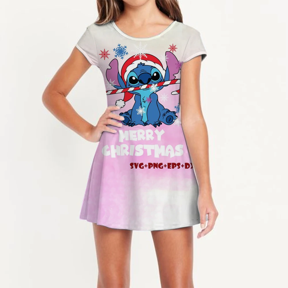 2025 غرزة فستان للفتيات الأطفال النوم الطفل ملابس الصيف StrayKids ثلاثية الأبعاد طباعة تنورة الملابس الأصلية تنورة قصيرة الأكمام