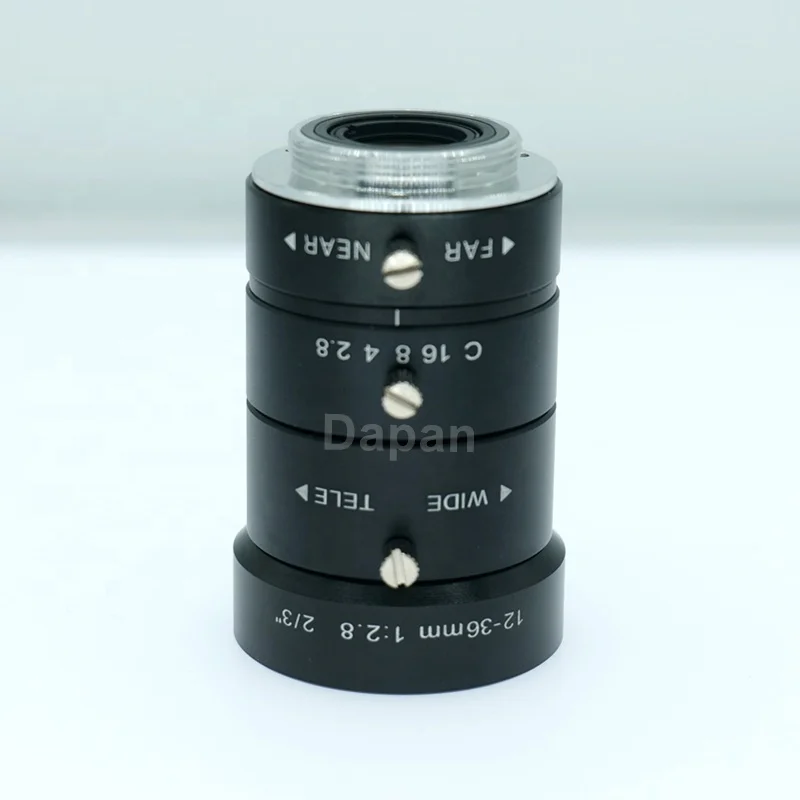 2MP バリフォーカルレンズ 12-36mm マニュアルアイリス C マウント F2.8 2/3 インチ低歪み FA 工業用レンズ