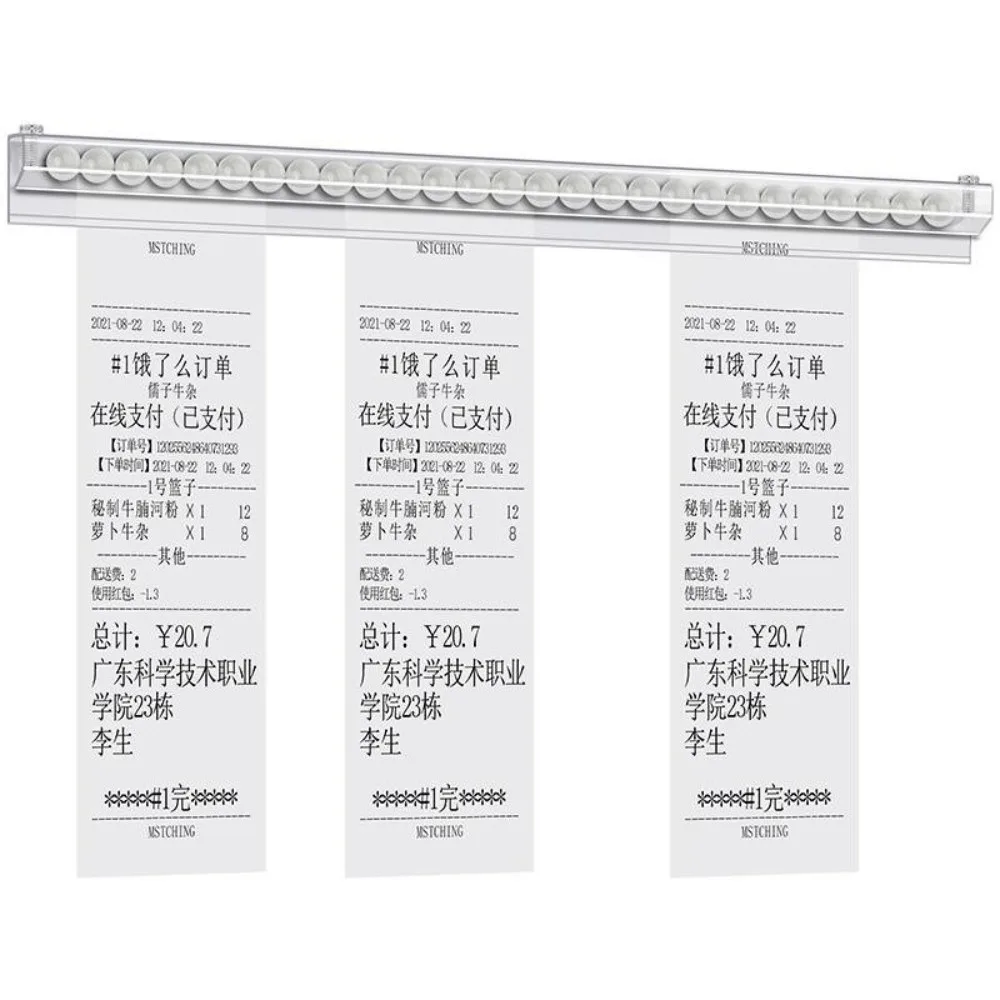Multifunctional Plastic Order Ticket Holder Clear Wall Mount Restaurant Bill Rack Kitchen Receipt Holder Office Cafes Pubs
