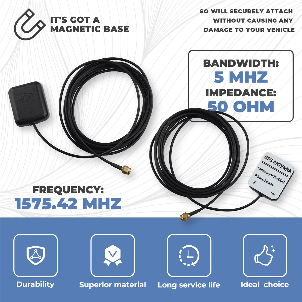 B13C قاعدة مغناطيسية 1575.42 ميجا هرتز سيارة SMA GPS هوائي جوي 3 أمتار #5