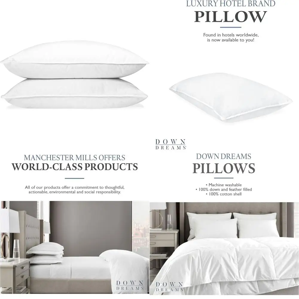 

Классические фирменные опорные подушки Manchester Mills — размер Queen, 2 шт.