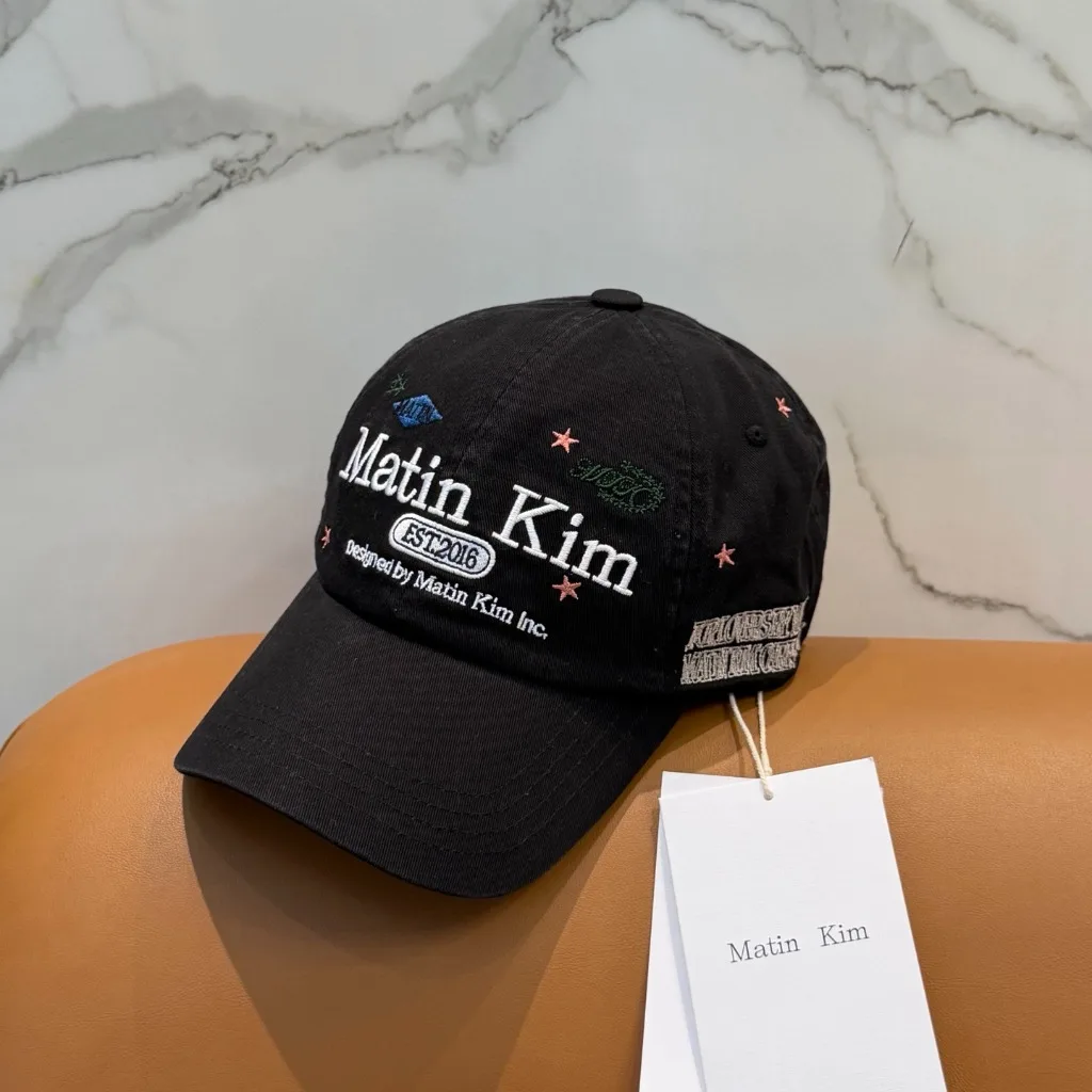 MATIN KIM Vintage Washed Baseball Cap Men Women Embroidered Letter Cotton Dad Hat Adjustable Streetwear Outdoor Casual Sun Cap