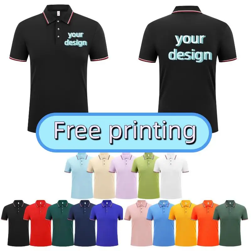 Men's Quick Drying 210g Turn-Down Collar Polo Shirt Personalized Custom Design Print Logo Diy Company Employee Work Clothes Work