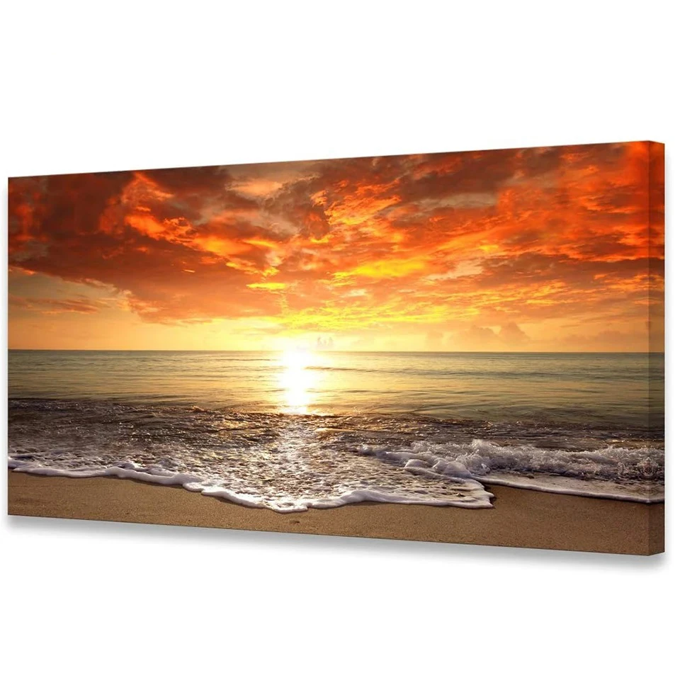 Large Sunset Ocean Beach Pictures 5D Diamond Painting Full Diy Diamond Mosaic Seascape Waves for Living Room Home Decor G455