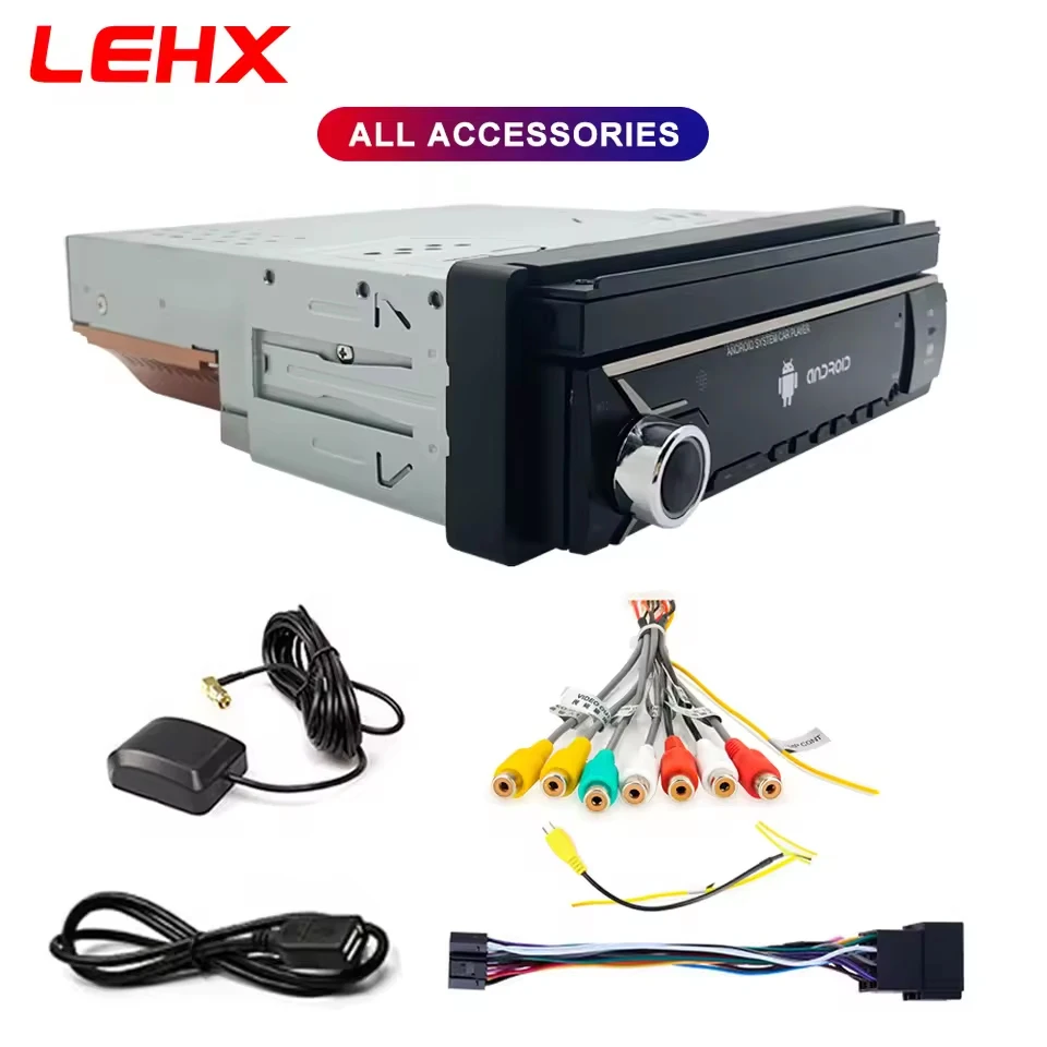 LEHX Universal 1 Din Android 15 راديو السيارة 7 "QLED شاشة قابلة للسحب مشغل وسائط متعددة ستيريو GPS 4G Carplay 1din Autoradio