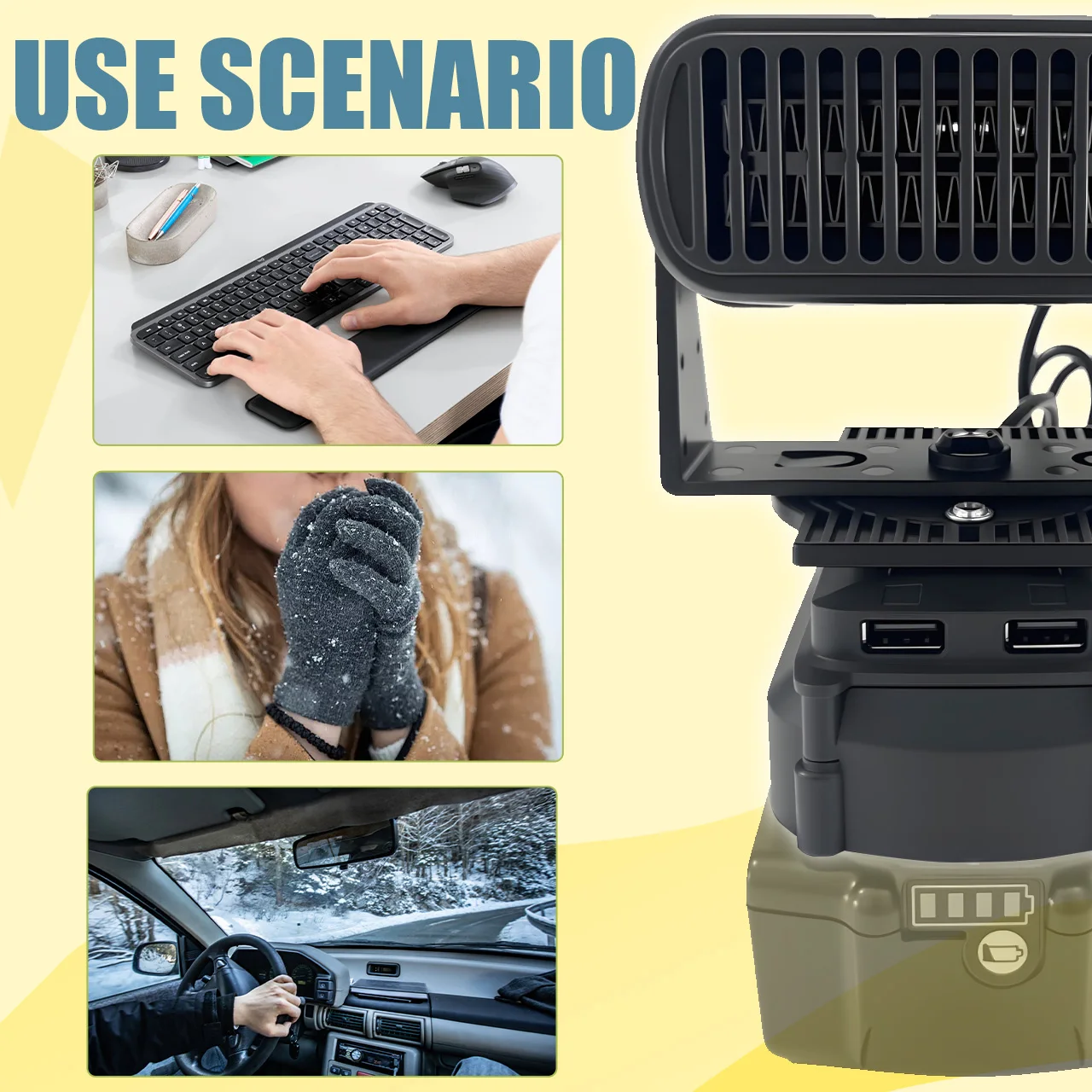 Aquecedor de espaço para local de trabalho, vento quente e frio, modo duplo, portátil, ventilador de ar quente para makita, bateria de lítio 18v, bl1850b, bl1840b, bl1830b