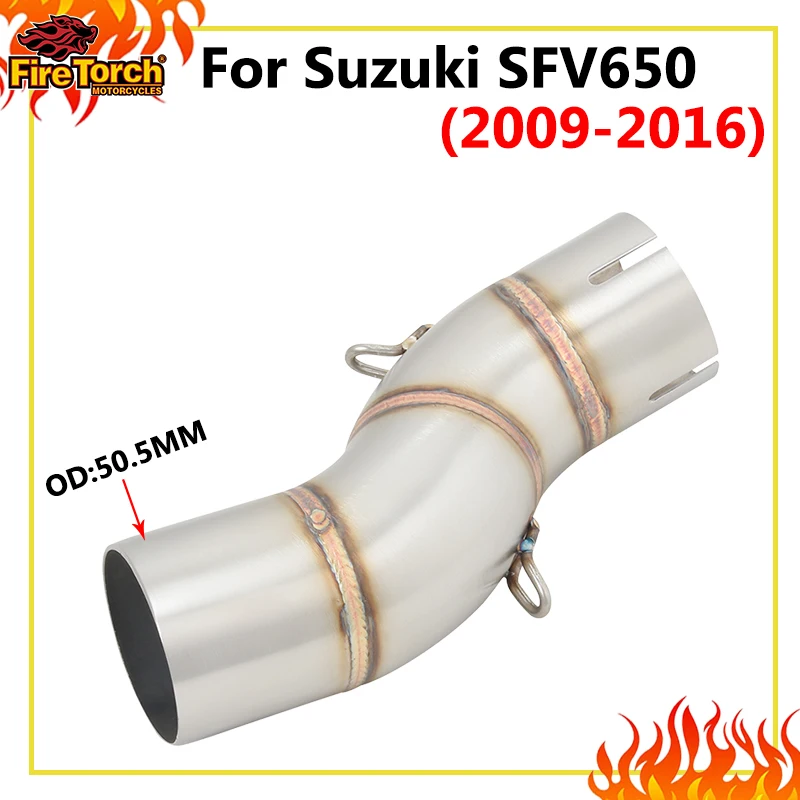 Slip-On-Auspuffanlage für Suzuki SFV650 SFV 650 Gladius 2009 - 2016 Motorrad Auspuffsystem Modifiziertes Edelstahl-Mittelrohr Schalldämpfer