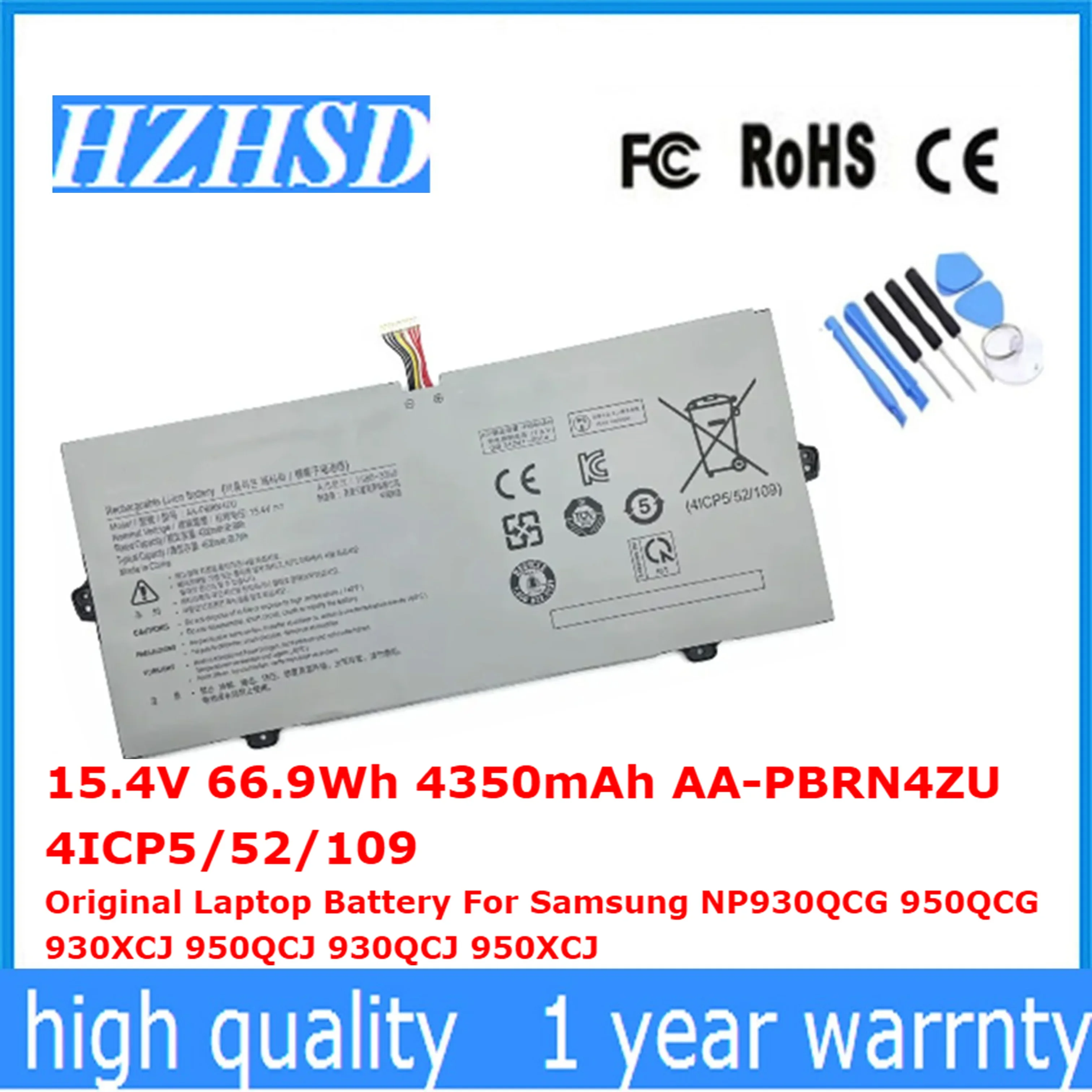 Imagem -01 - Bateria Original do Portátil para Samsung 15.4v 66.9wh 4350mah Aa-pbrn4zu 4icp5 51 109 950qcg 930xcj 950xcj 930xcj 950xcj 930xcj 950xcj 950xcj bateria original do portatil para samsung 154v 669wh 4350mah aa pbrn4zu 4icp5 51 109 950qcg 930xcj 950xcj 930xcj 950xcj 930xcj 950xcj 950xcj 01