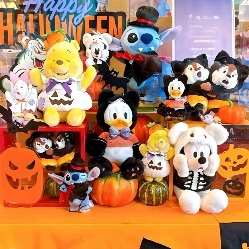 Halloween Series Stitch Mickey Chititi Cross Dressing Plush Doll For Girls Festival Gifts Cute Toy Figure Pendant Decoration