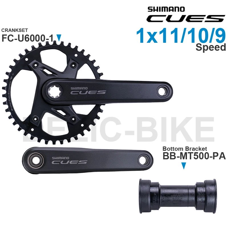 SHIMANO Groupset CUES U6000 CRANKSET FC-U6000-1 and Bottom Bracket BB-MT500-PA BB-MT501 Original Parts