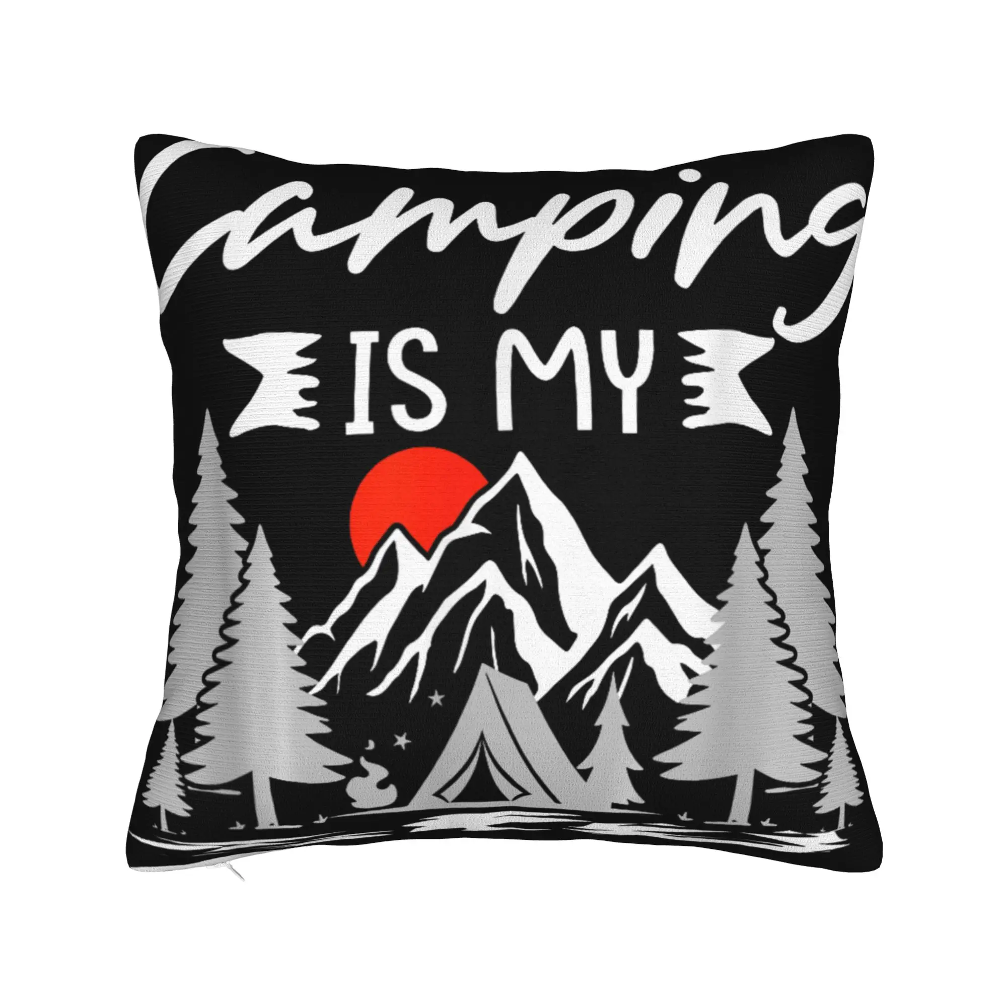 Camping is My Therapy Pillowcases  Vintage Pillow Case For Sofa Car Home Decor Comfy Pillow Cover