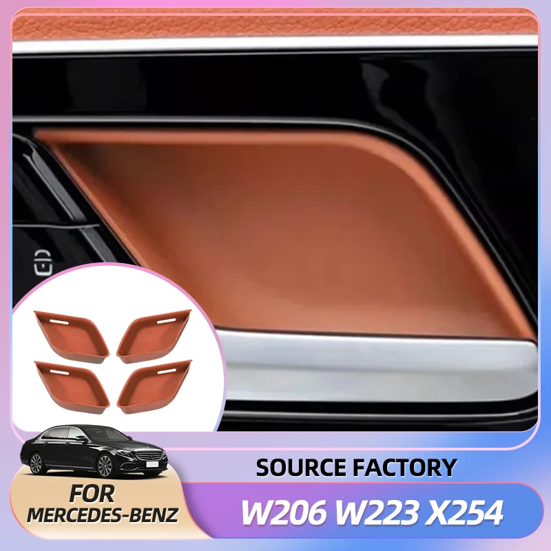 

Внутренние наклейки ABS, внутренняя дверная ручка автомобиля, накладка на крышку, наклейка для Mercedes Benz C E S GLC Class W206 W223 X254 W214 EQE EQ